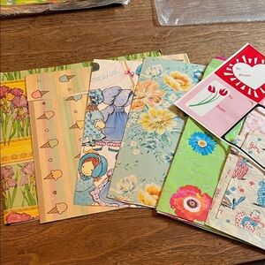 Vintage Gift Wrap Wrapping Paper LOT Floral Flowers + More